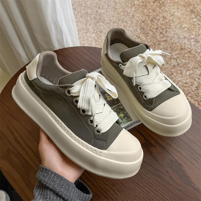 

Весенние и летние модные парусиновые туфли на платформе, дышащие и удобные повседневные универсальные модные повседневные туфли, подходящие по цвету 30309-X 38 темно-зеленого