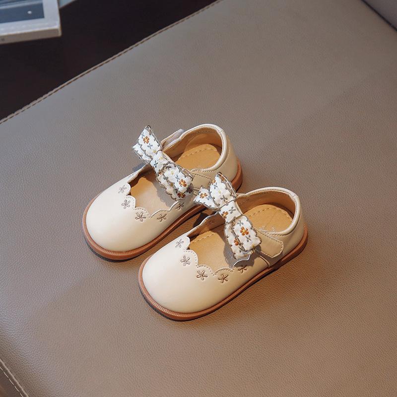 Cute Princess Moccasin Shoes 2024 Spring and Autumn New Soft Sole Bow Breathable Leather Shoes Lace Japanese Style Casual Shoes