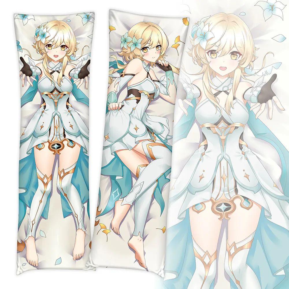 Game Genshin Impact Keqing Pillow Case Dakimakura Zhongli Costume Body Throw Cushion Double-sided Pillowcase