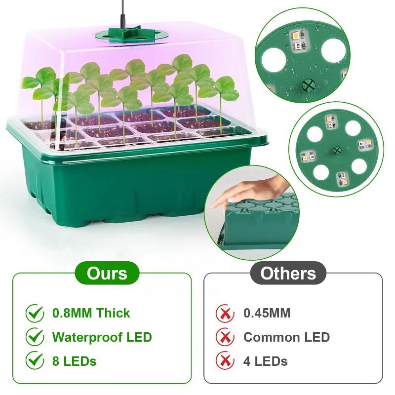 4/5/6 Heads Full Spectrum USB 5V LED Grow Light with Seedling Starter Tray Greenhouse Plant Growing Lamp for Seedlings