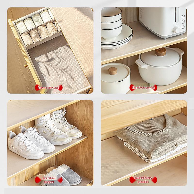 Antibacterial Moisture-Proof Cabinet Liner: Waterproof, Oil-Proof, Mildew-Resistant for Wardrobes, Kitchens, and Shoe Cabinets