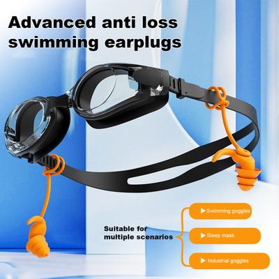1 set di tappi per le orecchie da nuoto in silicone con cavo girevole a 360 gradi, ergonomici, impermeabili, lavabili, morbidi, riutilizzabili, per uomo e donna, antirumore, silenziosi.