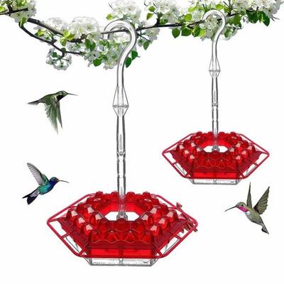 2Pcs Hanging Hummingbird Feeders Saucer Style Bird Feeders with 30 Feeding Ports Ant Moat Bee-Proof Hummingbird Nectar Feeder for Outdoor Backyard