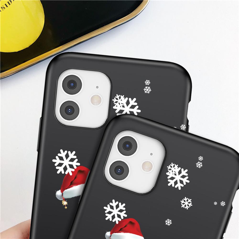 Vánoční dárek Art White Letter A To Z Pouzdro pro iPhone 13 Mini 12 11 13 Pro Max X XS Max 7 8 Plus Cute Red Hat Shockproof Cover