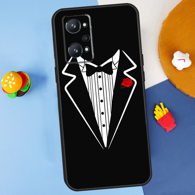Man Suit Shirt Tie For Realme GT7 Pro GT 6T 6 5 C67 C61 C55 C53 C51 C21Y C25S C75 10 11 12 13 14 Pro Plus Case