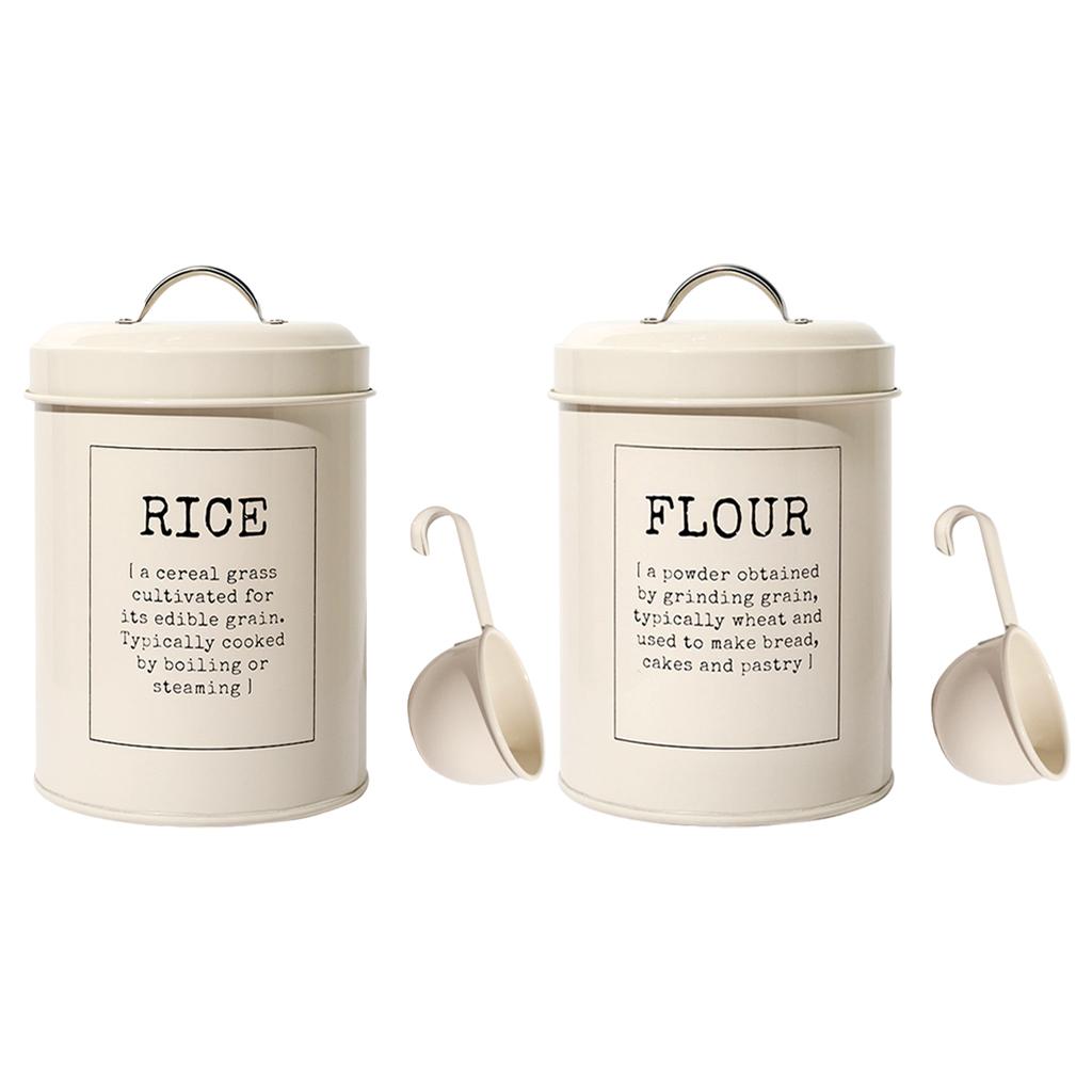 Vintage Style Metal Storage Canister - 3L Capacity, Airtight Lid