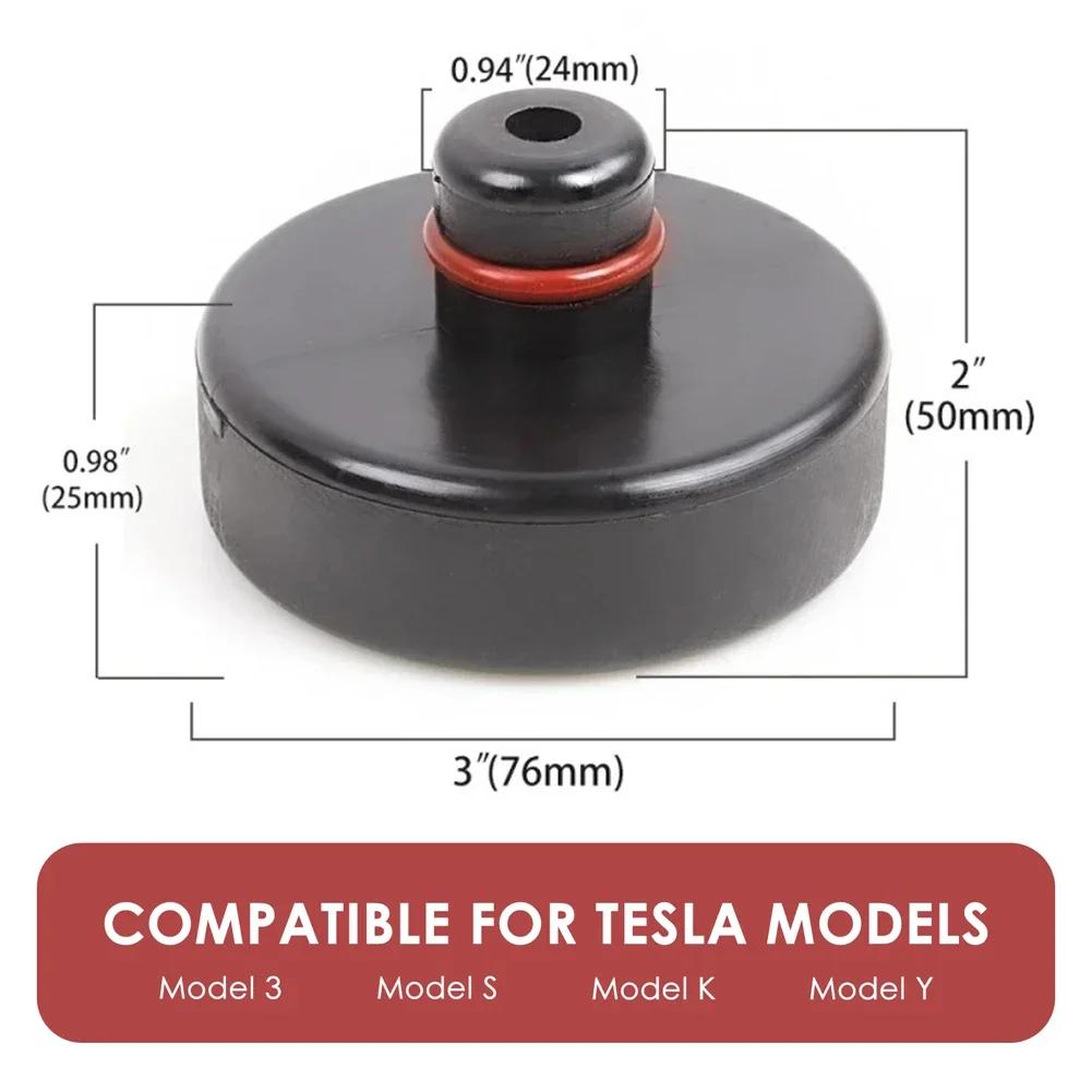 1/4-teiliger Auto-Gummi-Wagenheber-Pad-Adapter für Tesla Model Y Model 3 Gummi-Pucks Chassis-Ständer Aufbewahrungstasche Autozubehör
