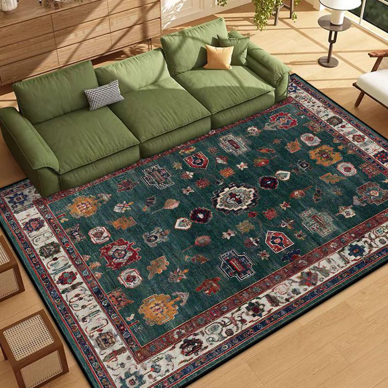 Persian Style Border Design Living Room Rug Soft Antiskid Bedroom Decor Carpet Easy Cleaning Entrance Door Mat Machine Washable