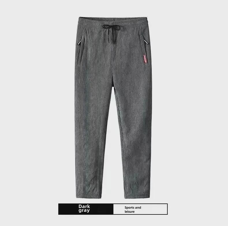 Men's Premium Corduroy Straight-Leg Trousers - Comfortable Autumn Casuals in Large Sizes