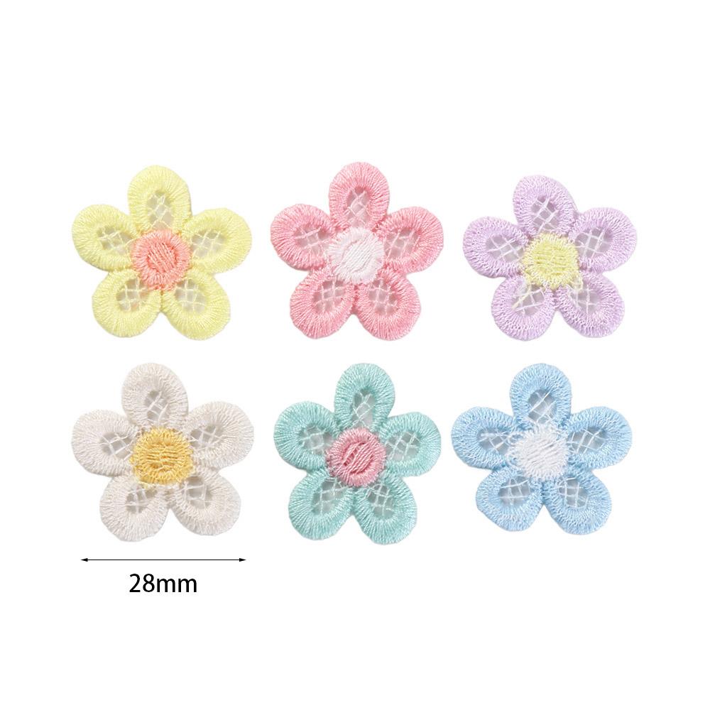Clips Decor for Girls Embroidered Headwear Accessories DIY Crafts Flower Patches Knitting Material