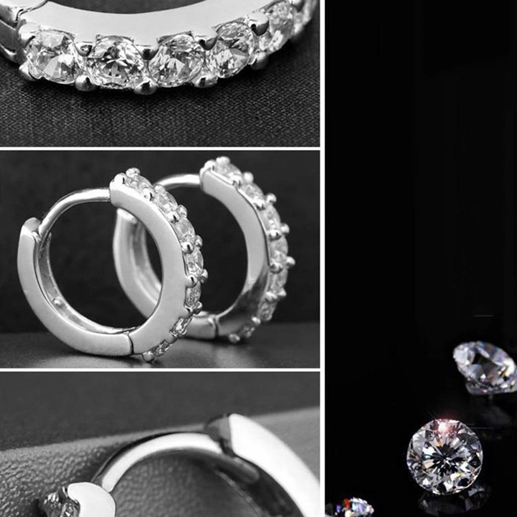 Single-row Flash Diamond Earrings Korean Joker Earrings Earrings Earrings European and American Silver Jewelry Earrings