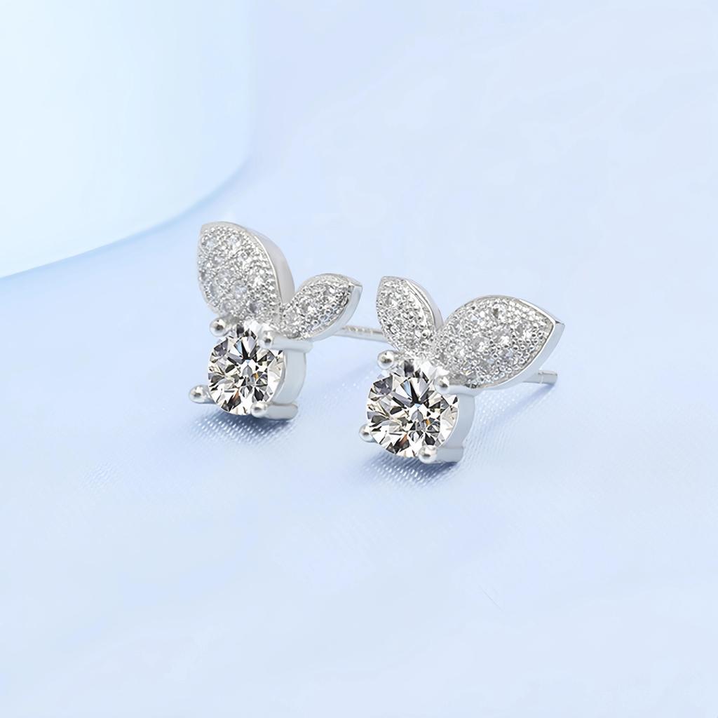 Classic 1.26 Carat Round Moissanite Earrings for Women 925 Sterling Silver Moissanite Stud Earrings