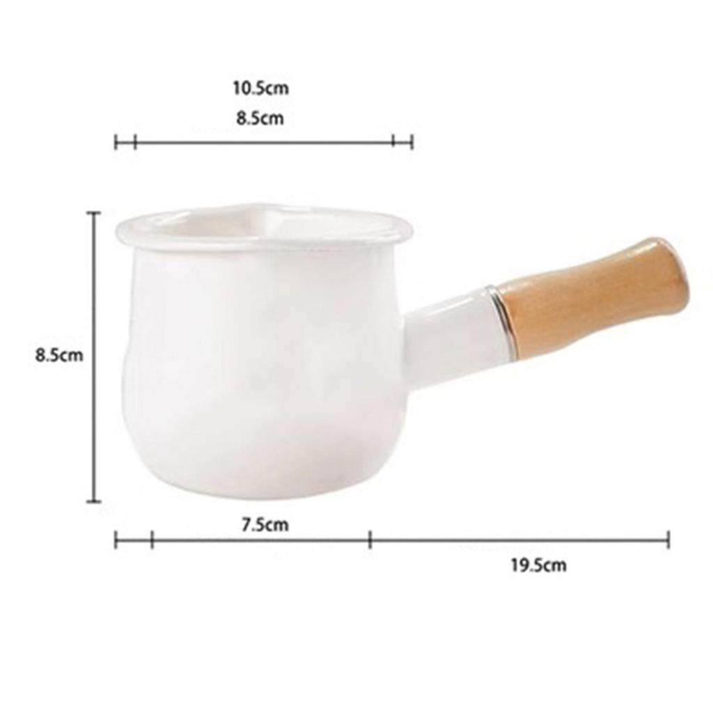 Enamel Milk Pan Heating Milk Milk Pot for Kitchen Camping Induction Cooker