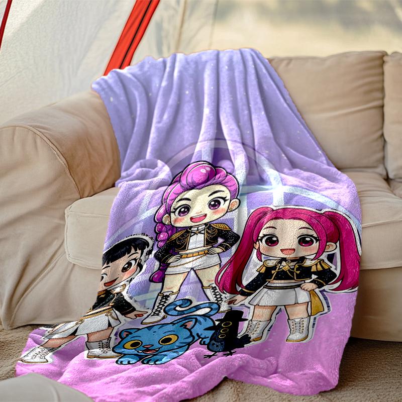 Kpop Demon Hunters Blanket, Valentine's Day, Halloween, Thanksgiving Gift Blankets, Home Blanket for Bed and Couch Use