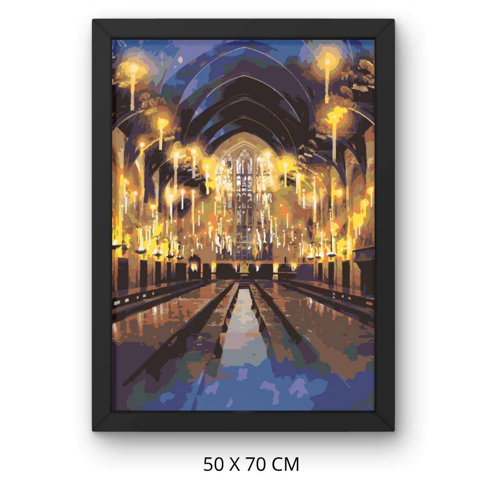 Obraz Malowania Po Numerach Z Ramą Wielka Aula Hogwart Harry Potter 50X70Cm