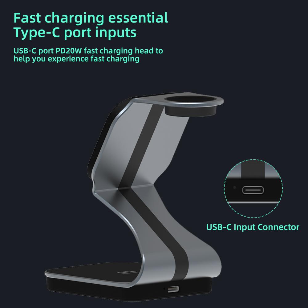 H302 3 In 1 Magnetic Wireless Charger 15W Fast Charging Stand for Phone Earbuds Watch