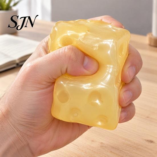 Cheese Squeeze Toy Stress Relief Toy, Slow Rising Pearlescent Fidget Washable Sensory Toys for Boredom Simulated Adults Kids Hand Relaxing