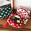 1Pcs Christmas Style Makeup Bag Dot Cosmetic Pouch with Handle Gift for Women Large Capacity Travel Toiletry Wristlet Purse Organizer