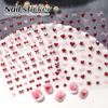 Summer 3D Glitter Nail Stickers - Pink Bow, Star & Heart Design