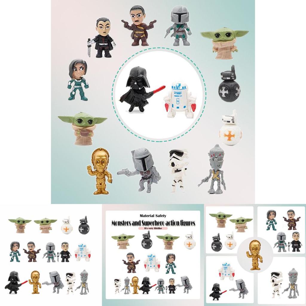 Movie Mini Action Figure Master Yoda 14 Pcs Set Darth Vader Toys Kids