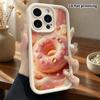 Phone Case: 2D Flat Design, Suitable for iPhone 18 17 16 15 14 13 Pro Protective Case, Pink Donut, Perfect Christmas and Halloween Holiday Gift