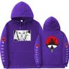 Mens Oversized Hooded Sweatshirt With Naruto Anime Print Fleece-Lined Streetwear Teens Fall Season