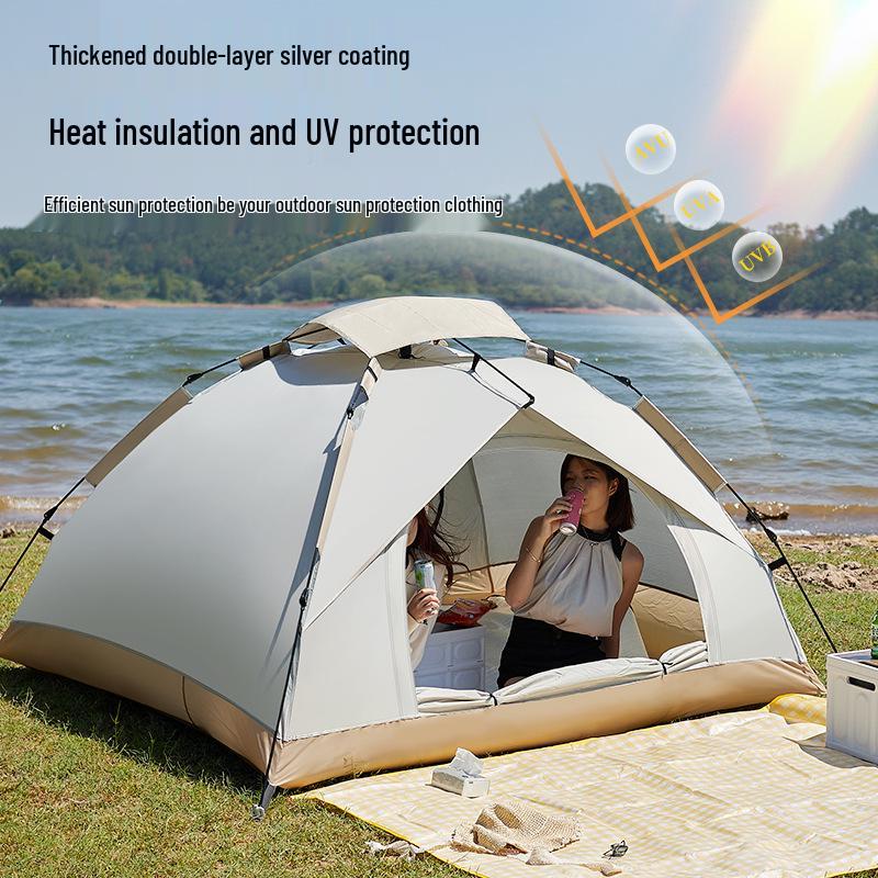 Windproof Sun Protection Quick-Open Tent for 3-4 People - Ideal for Spring Outings and Camping