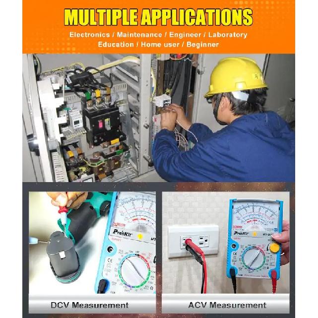ProsKit MT-2019 Protective Function Analog Multimeter Safety Standard Professional Ohm Test Meter Tester Analog