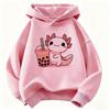 Sudadera con capucha suave y cálida para niños, diseño de ajolote, sudadera infantil linda para niños y niñas, manga larga, sudaderas con capucha casuales
