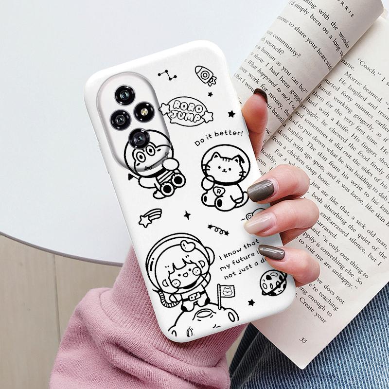 For Honor 200 Case Honor200 Phone Cover Popular Flower Lovely Cartoon Cat Soft Silicone TPU Funda For Honor 200 Protector Bumper