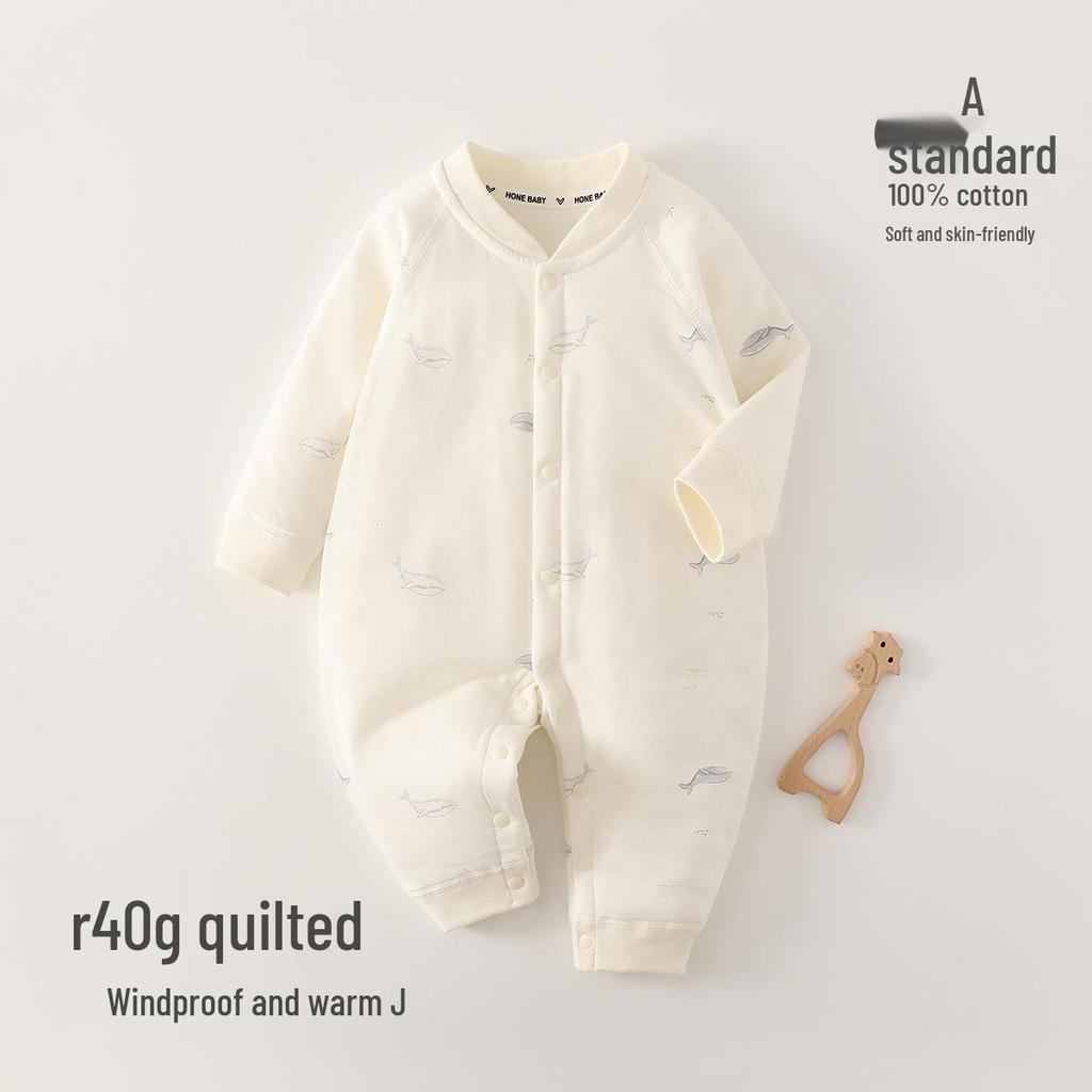 Pure Cotton Baby Romper - Warm Autumn/Winter Outfit for Infants