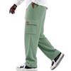 Men's Weave Loose Fit Cargo Pants with Multi-Pockets and Drawstring Elastic Waist for Casual Daily Wear