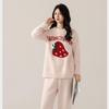 Da Vinci Password Half Velvet Strawberry Warm Pajamas Women's Winter New Long-sleeved Thickened Velvet Loungewear Women's Clothing