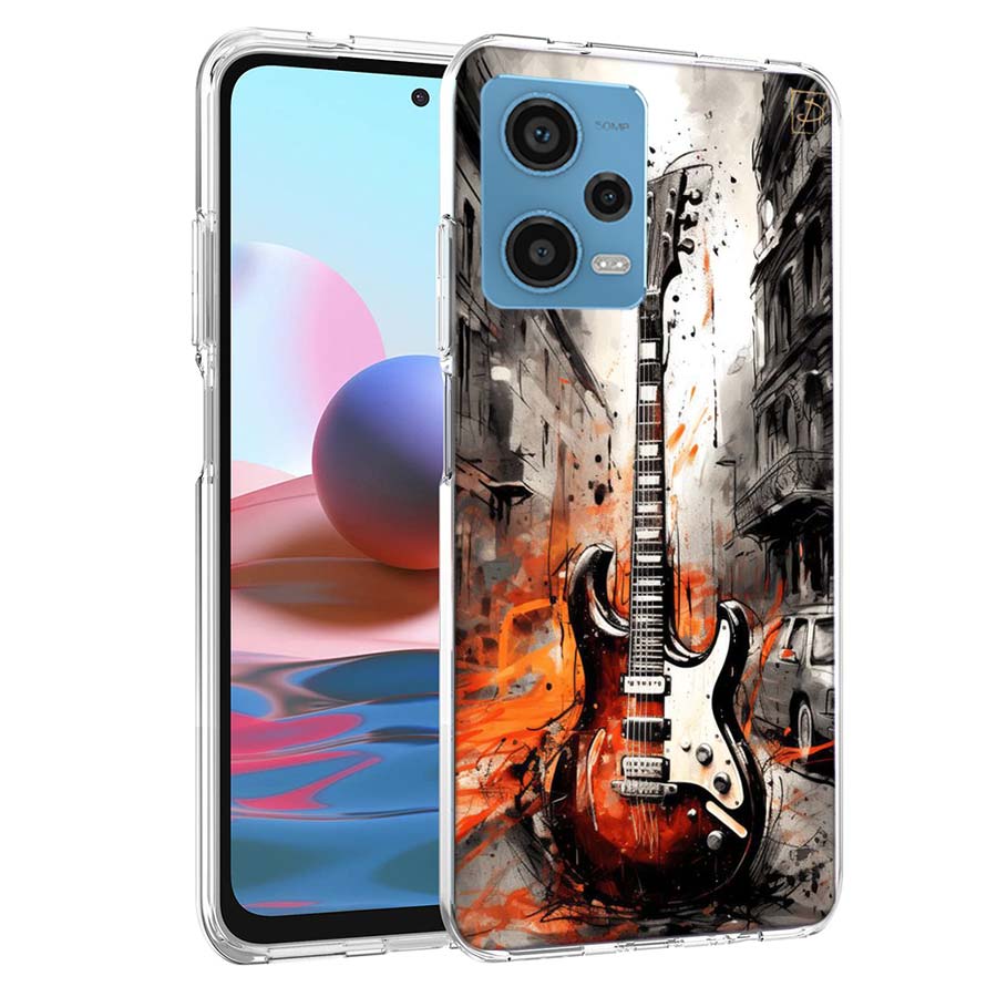 Retro Rock Music Electric Guitar Phone Case For Redmi Note 13 12 14 15 Pro Plus 13R 11 11T 11E 11S 10 Pro 10S 9 9S Cover Cell Cl