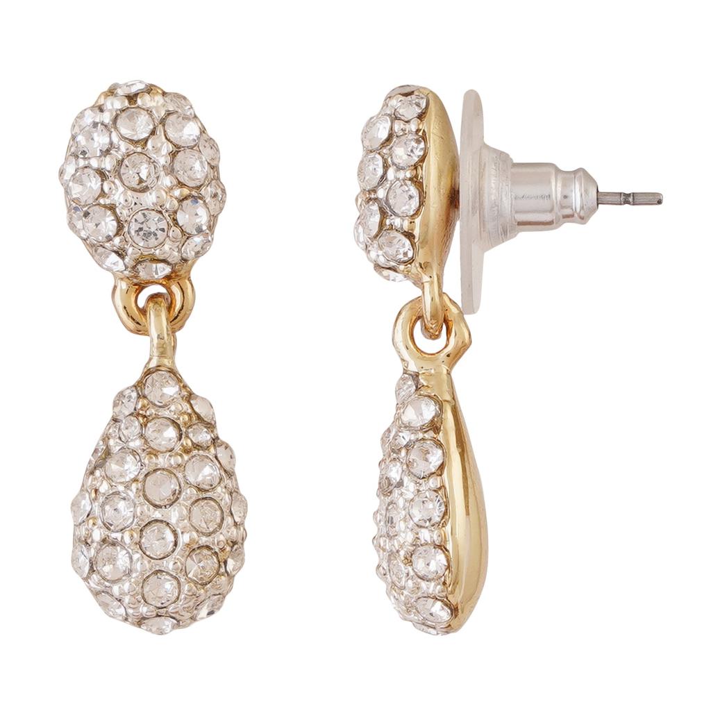 Boucles d'oreilles pendantes légères Estele avec placage or et argent pour femmes