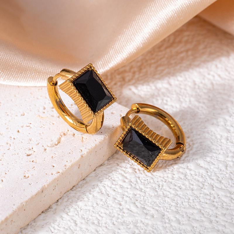 Hochwertige Edelstahl-Sternohrringe mit Vintage-Smaragd- und Zirkonkristallen