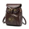 Medieval Retro Owl Design Women's Shoulder Crossbody Bag Vertical Square Small Bag Magnetic Closure Daily Outfit PU Shoulder Bag
