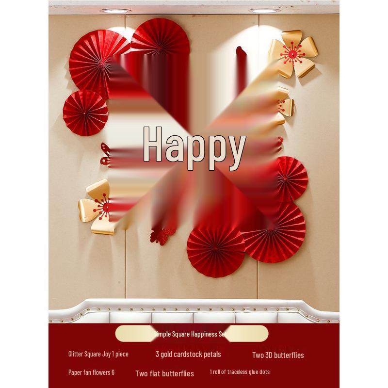 Wedding Bunting Décor Set for Bride and Groom's Room and Living Room Background