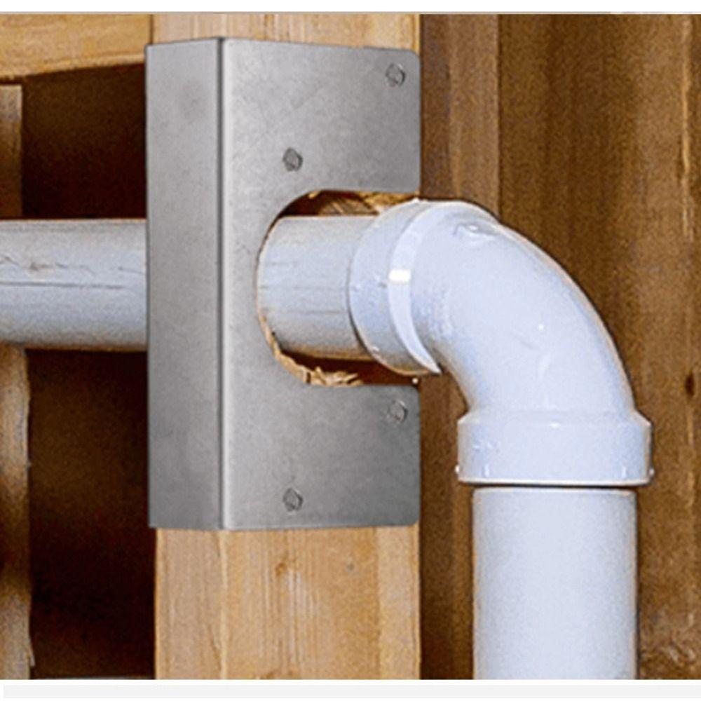 Durable Galvanized Finish Metal Stud Shoes Heavy Duty Smooth Stud Guards Rust-Resistant Plumbing Tools Pipe Installation