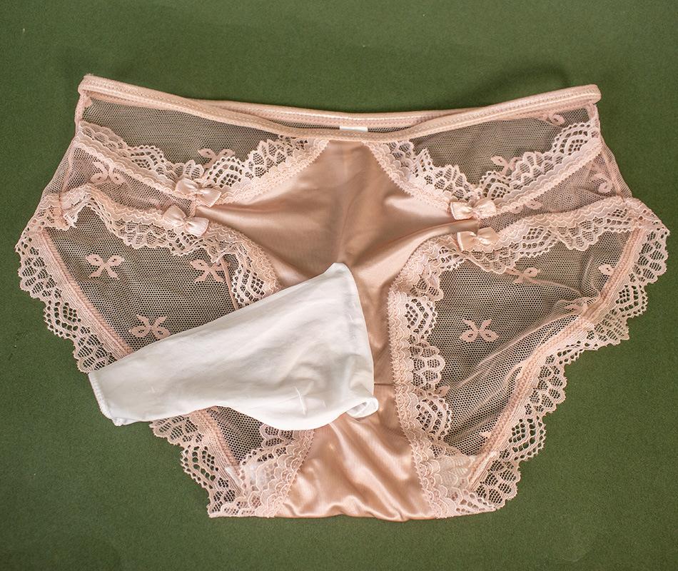 Women Panties For Men Lace See-Through Butt Underwear Sissy Gay Male Lingerie Seamless Stretch Penis Sheath Bugle Pouch Brief