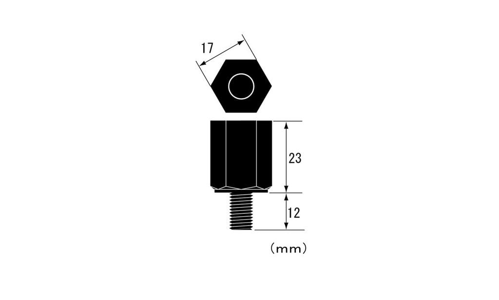 Kitaco 0900-505-10031 Mirror Adapter Set, 0.7 inch (17 mm), 0.4 inch (10 mm) Reverse