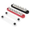 2Pcs Battery Bus Bar 6 X 5/16in M8 150A 6 Channel Power Distribution Block with Cover for Vehicle Solar Systems 12V‑48V