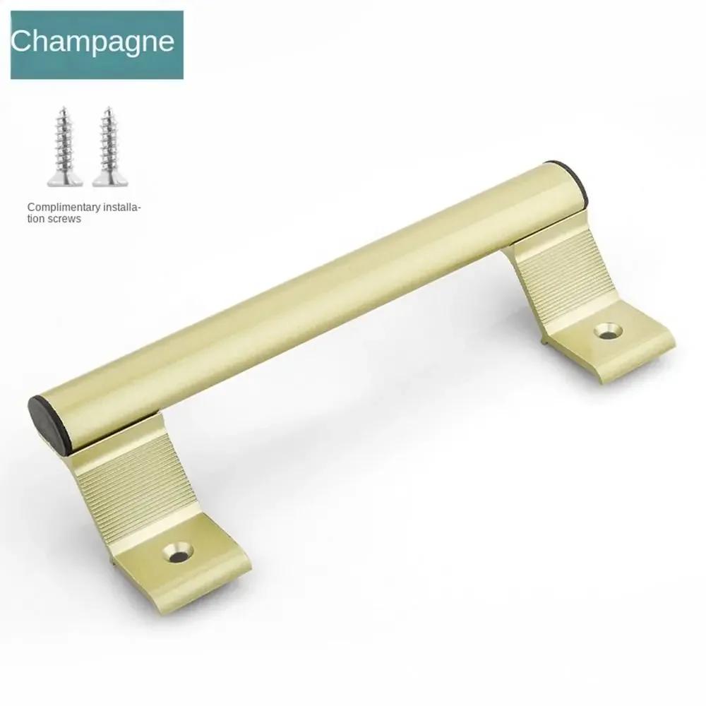

Punch-free Furniture Cabinet Handle Aluminium Alloy Sliding Barn Door Handle Pull And Flush Hardware Set Wood Door Drawer Handle