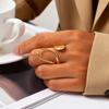 Statement Irregular Open Ring for Women,Gold Plated Stainless Steel Geometric Rings,Punk Party Birthday Jewelry Gift