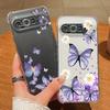 Purple Butterfly Printed TPU Case For Google Pixel 9 Pro Pixel 9 Pro XL Soft Silicone Transparent Back Cover For Google Pixel 9A