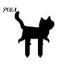 Luminous Outdoor Halloween Decorations Skeleton Cat Garden Stake, Glow in The Dark Ornament, Spooky Black Lawn Decor Acrylic Yard Art Stake