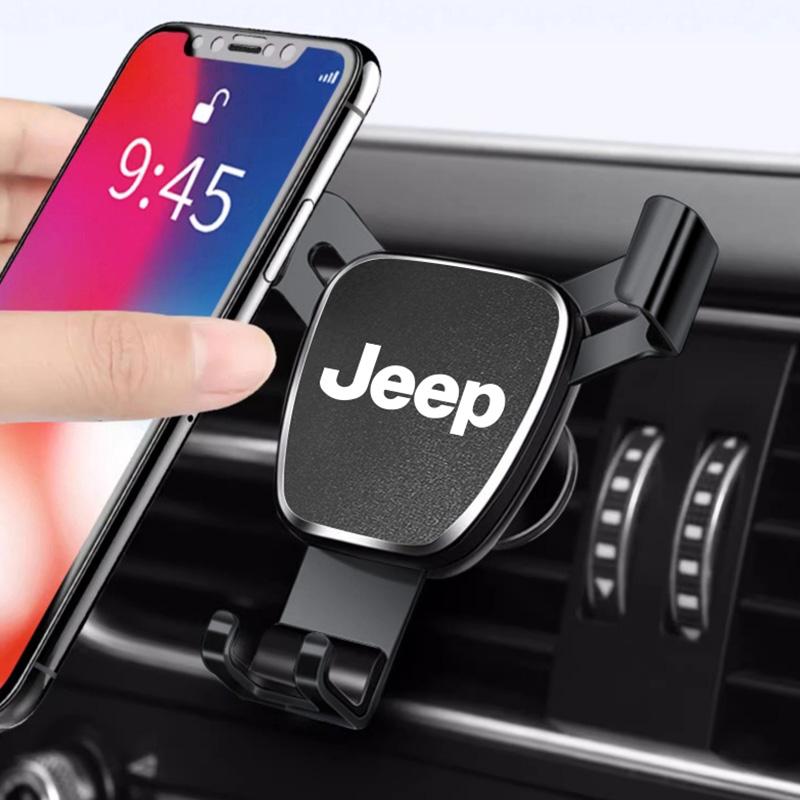 Car Phone Holder Mobile GPS Stand Vent Mount Accessories For Jeep Grand Cherokee Wrangler JK Gladiator Compass Renegade Wagoneer ALW1
