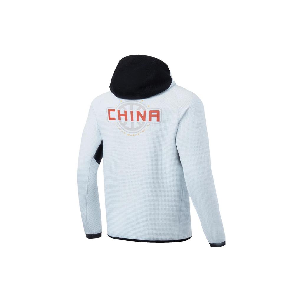 Li Ning Sports Basketball Series Letter Print Zipper Hoodie Jacket Men jackets White AWDSG71-1