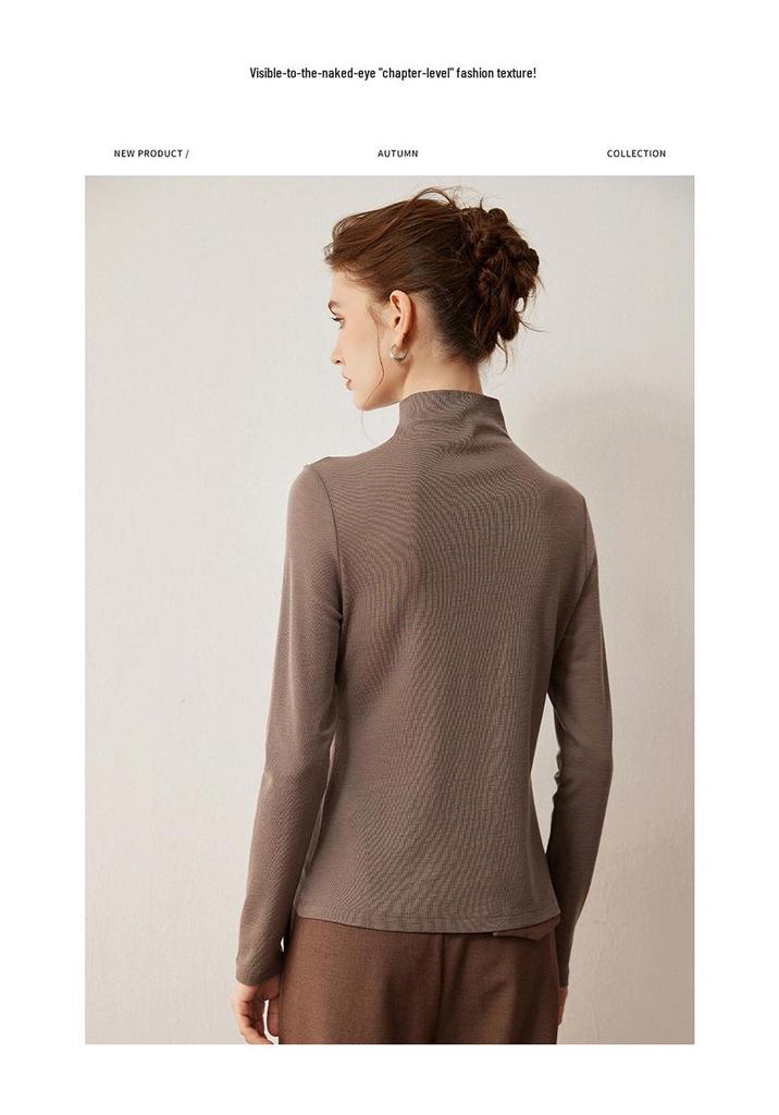 Women's Machine Washable Ultra-Fine Wool Base Layer: Half-High Neck, 2026 Autumn/Winter Thin Knit Sweater