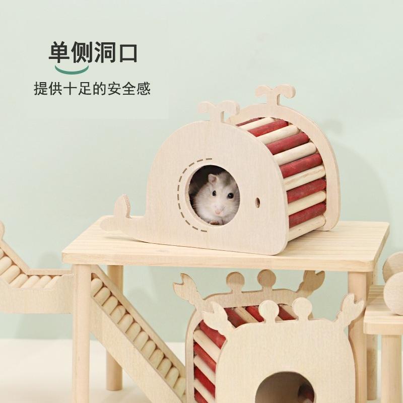 Gaka hamster nest, golden bear shelter, wooden bedroom, voyeur house, arch bridge, ladder, hamster cage, landscaping products
